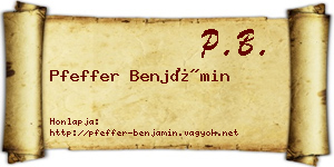 Pfeffer Benjámin névjegykártya